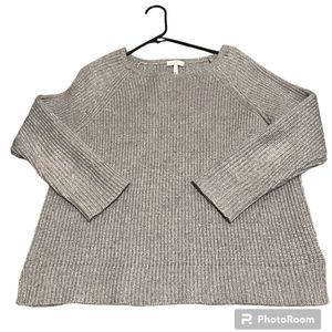 Joie gray/ silver knit sweater boat neck